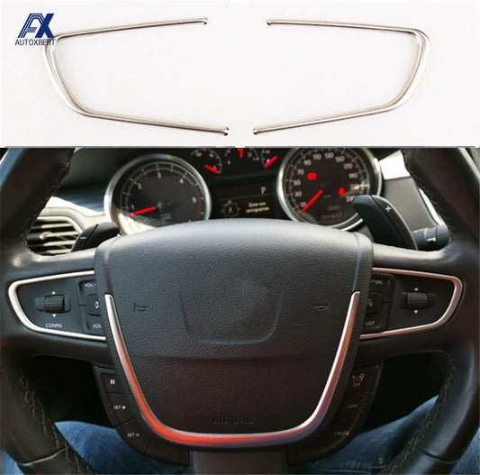 Steering Wheel Chrome Trim Cover Stainless Steel for Peugeot 508 2011–2016