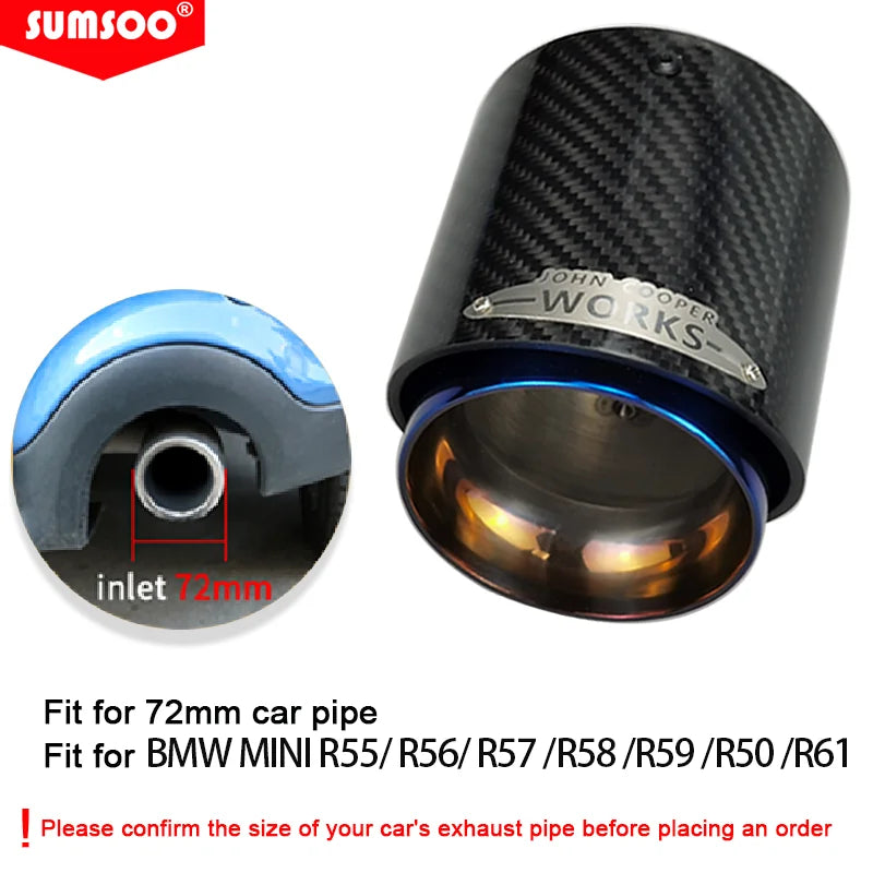 1Pcs Carbon Fiber Exhaust Tip for BMW MINI Cooper S Black Gold Blue Silver
