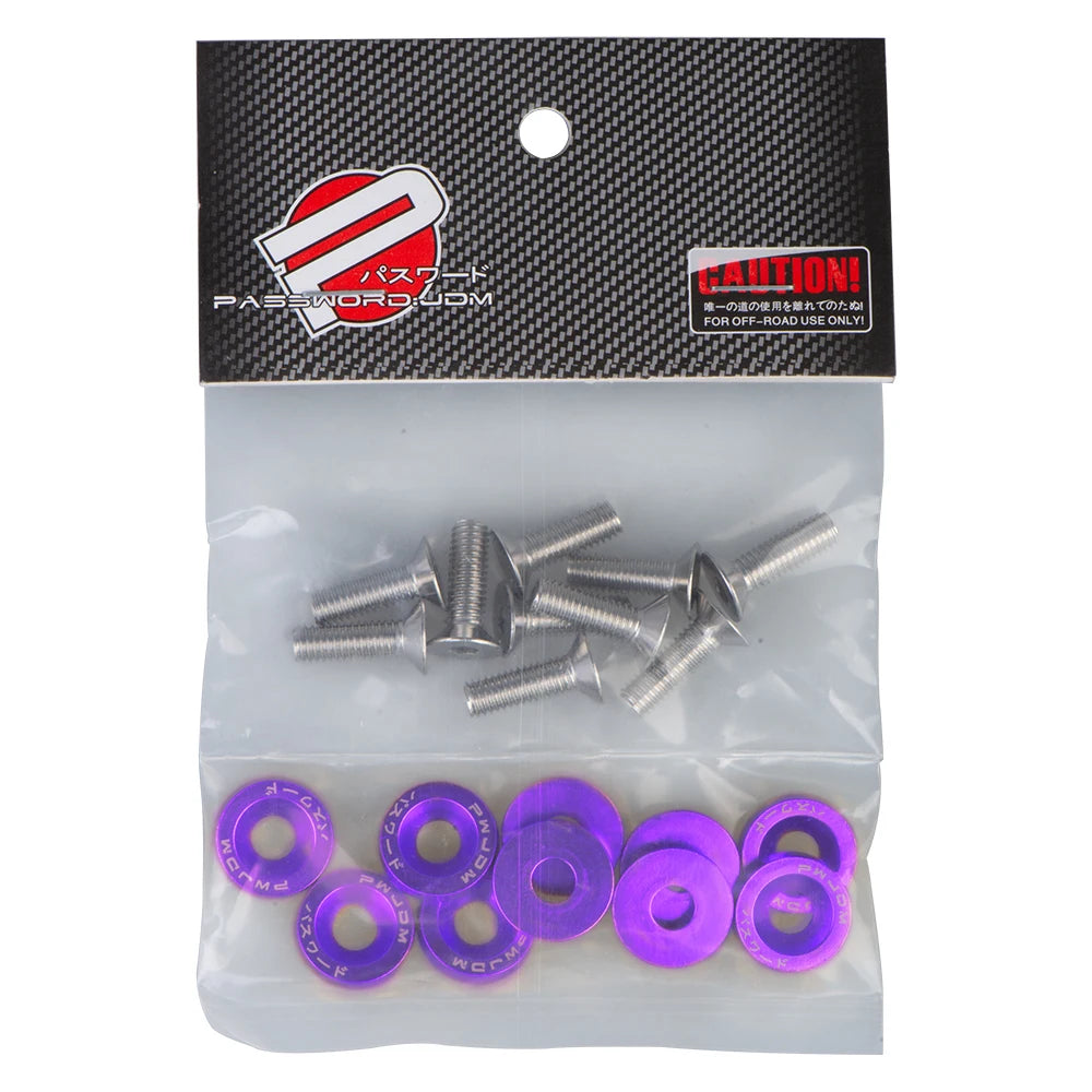 10PCS Universal M6 JDM Fender Washer & License Plate Bolt Kit Decorative