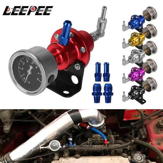 Universal Adjustable Fuel Pressure Regulator Kit with Gauge Fuel Pressure Regulator