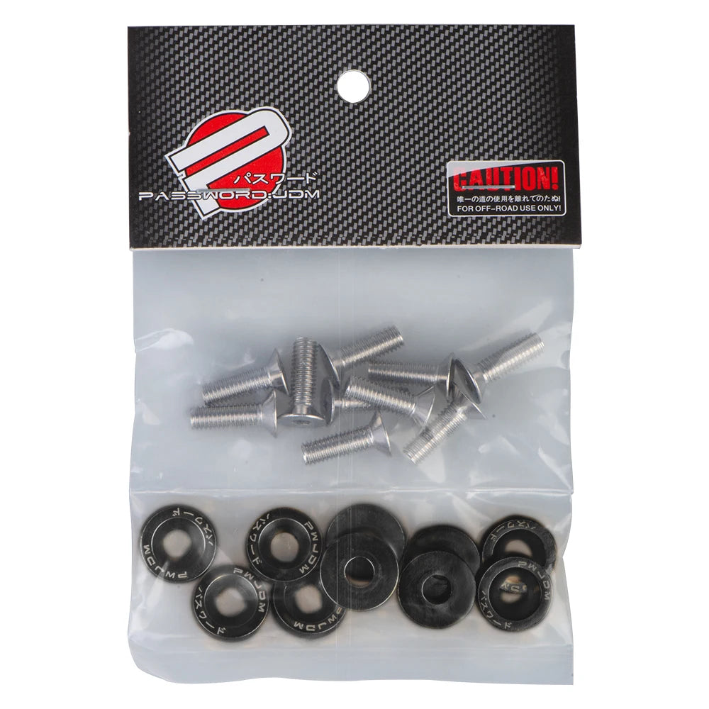 10PCS Universal M6 JDM Fender Washer & License Plate Bolt Kit Decorative