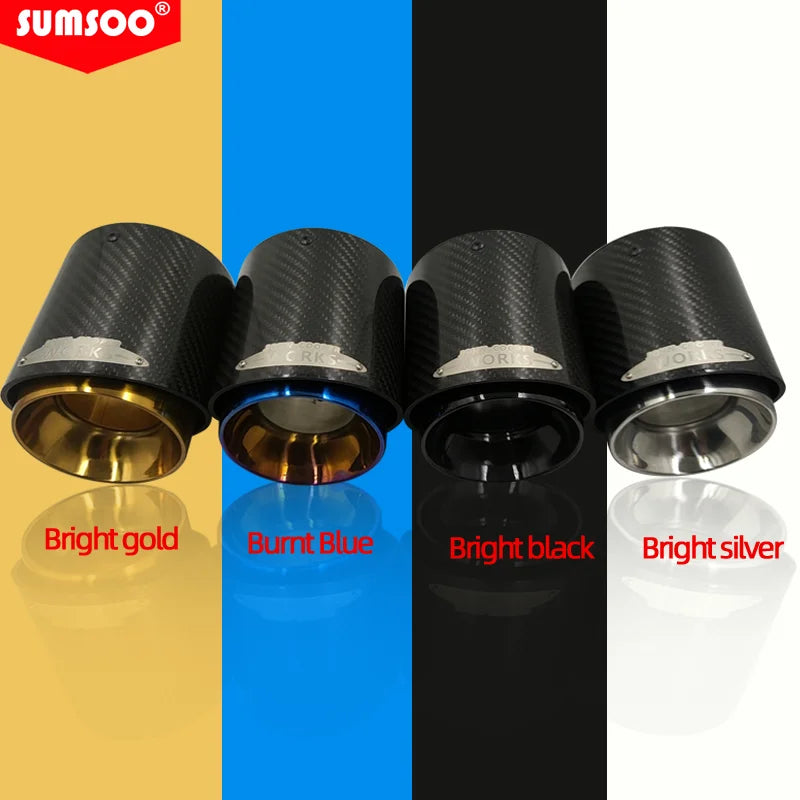 1Pcs Carbon Fiber Exhaust Tip for BMW MINI Cooper S Black Gold Blue Silver