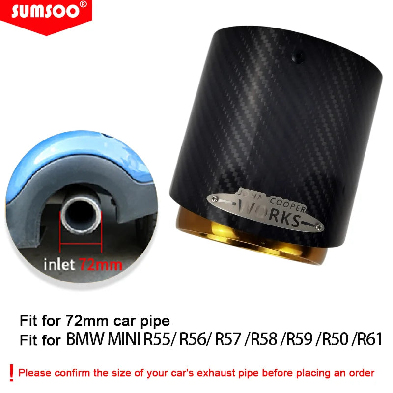 1Pcs Carbon Fiber Exhaust Tip for BMW MINI Cooper S Black Gold Blue Silver