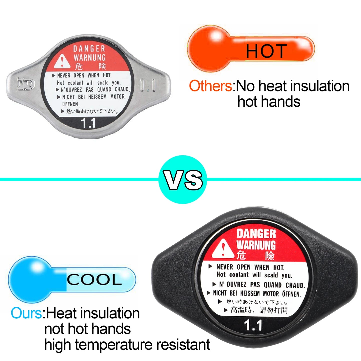 Engine Radiator Coolant Cap 1.1 Bar for Toyota Camry, RAV4, Yaris, 4Runner, Tacoma