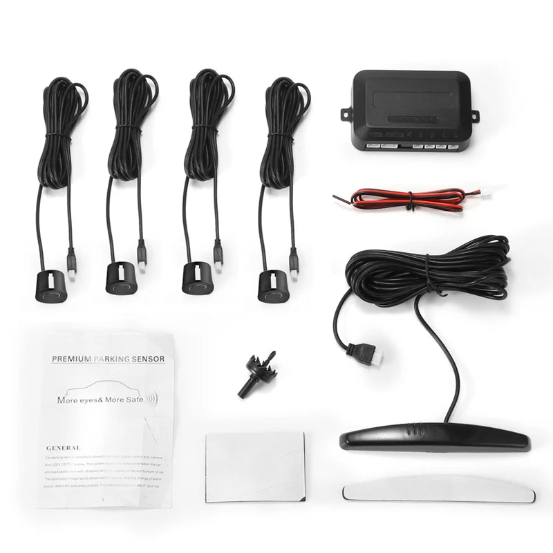 Car LED Parking Reverse Sensors Backup Monitor Display Parktronic Kit