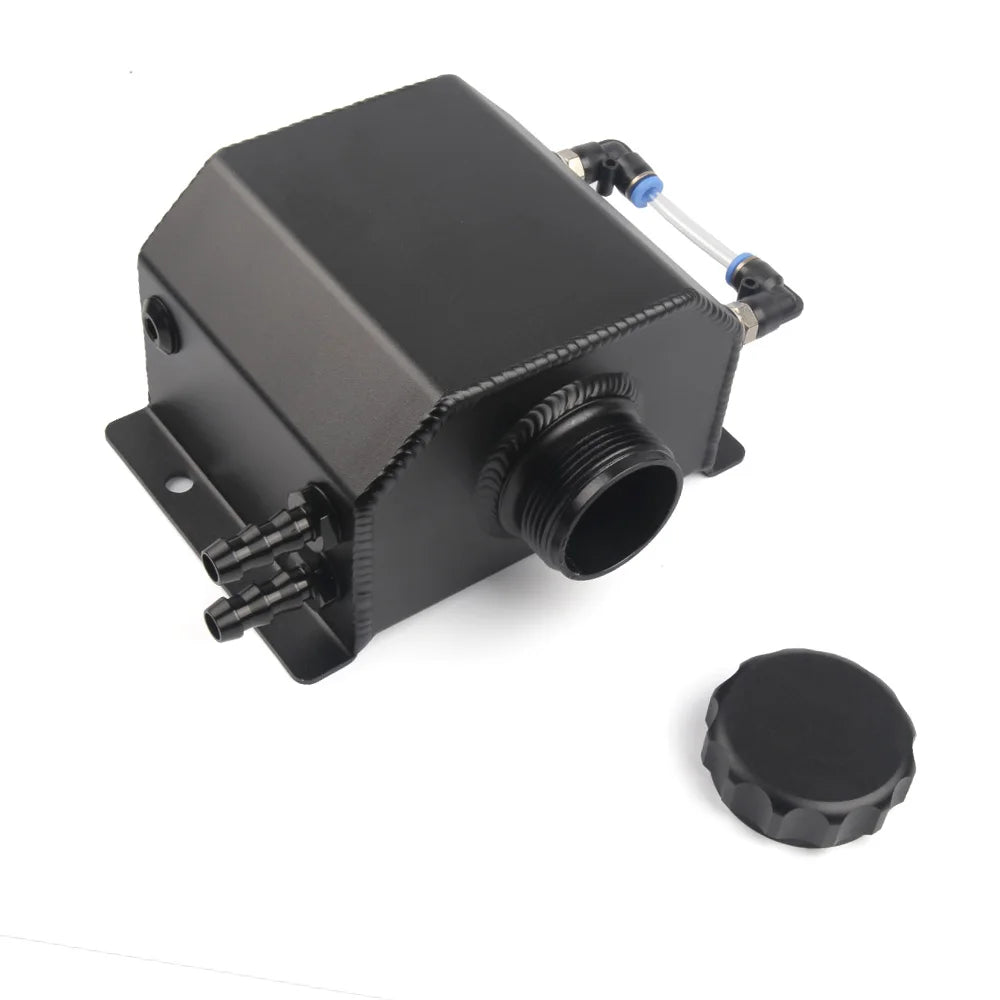 1L Universal Aluminum Oil Catch Can Reservoir Tank with Drain Plug Breather