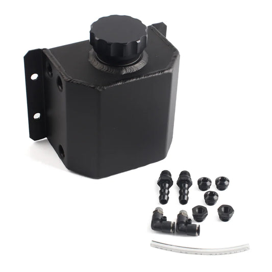 1L Universal Aluminum Oil Catch Can Reservoir Tank with Drain Plug Breather