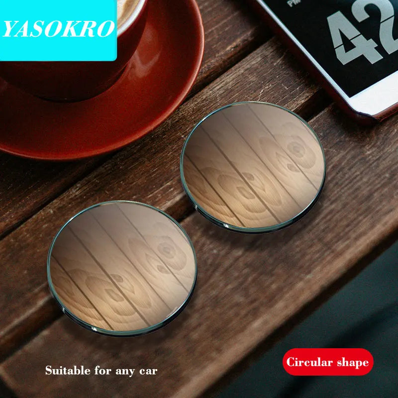 1 Pair Car Blind Spot Mirrors 360° Rotatable Adjustable Wide Angle Rear View
