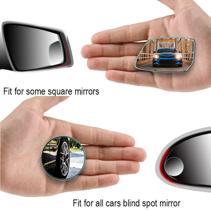 1 Pair Car Blind Spot Mirrors 360° Rotatable Adjustable Wide Angle Rear View