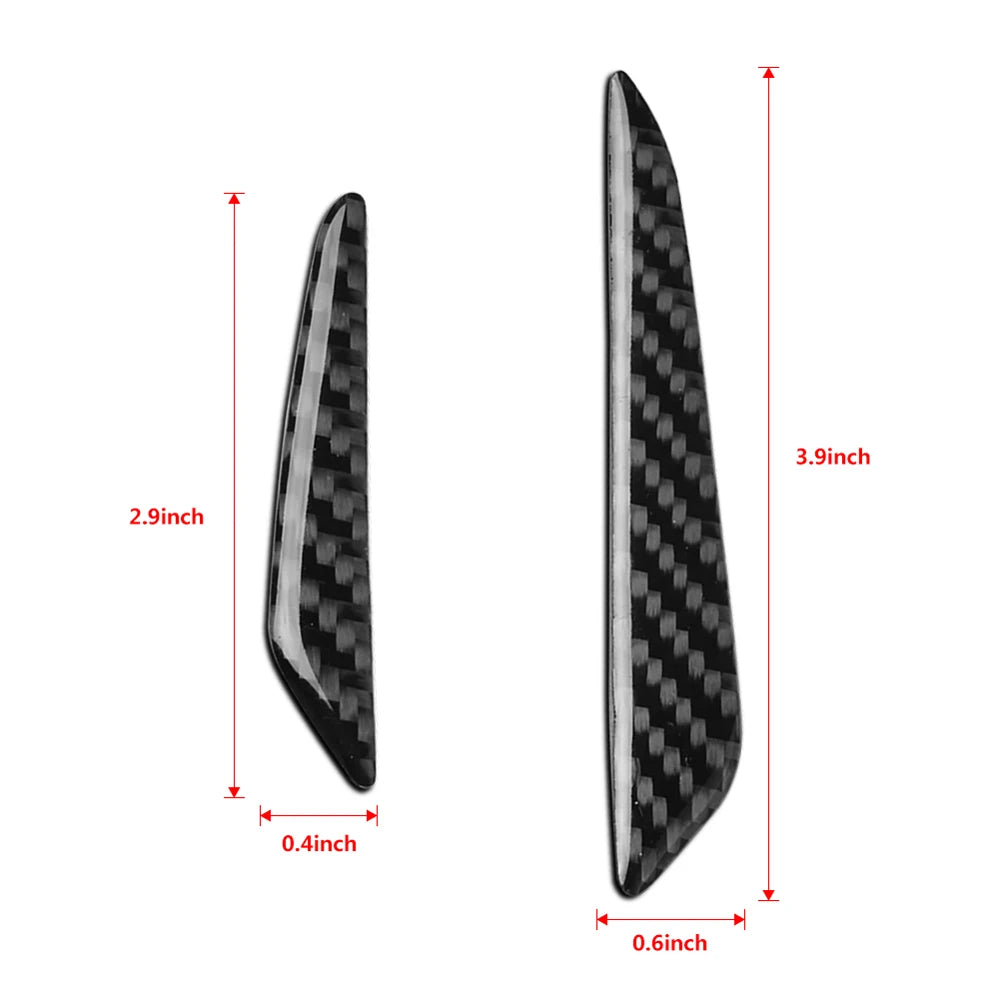 4Pcs Car Door Edge Protector Guards Black Silver Carbon Fiber Style Trim