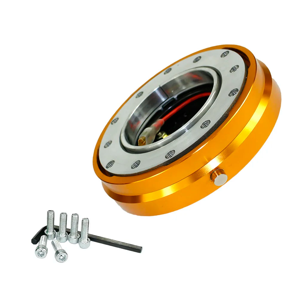 6-Hole Thin Steering Wheel Quick Release Hub Adapter Snap Off Boss Kit