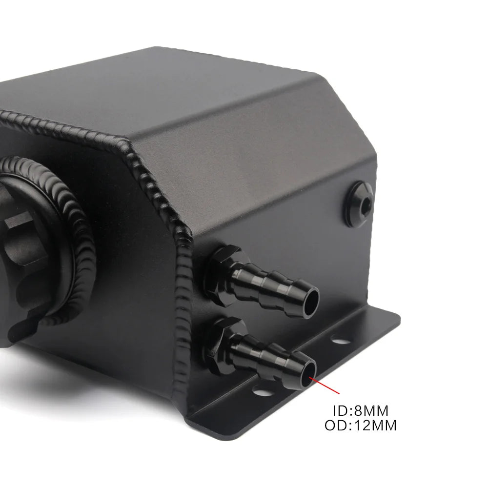 1L Universal Aluminum Oil Catch Can Reservoir Tank with Drain Plug Breather