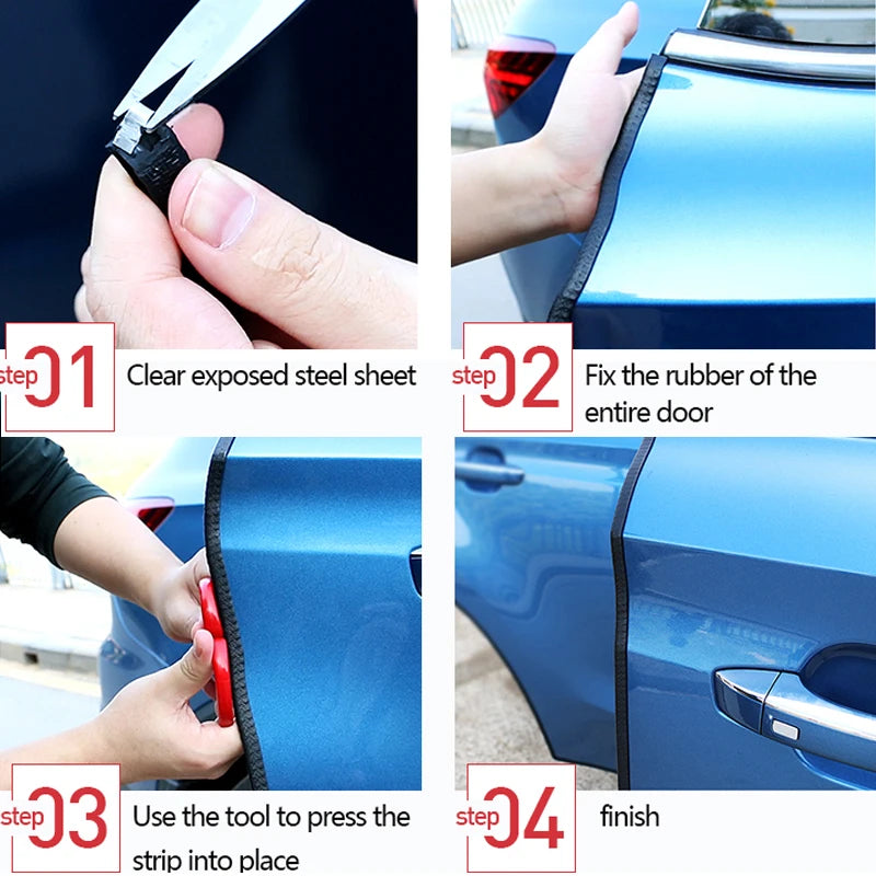 Universal Car Door Edge Protector Strip Door Guard Trim for Doors, Trunk & Hood