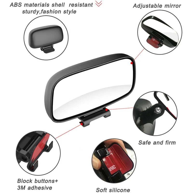 YASOKRO Blind Spot Mirrors Wide Angle Adjustable Convex Rearview Car Mirror
