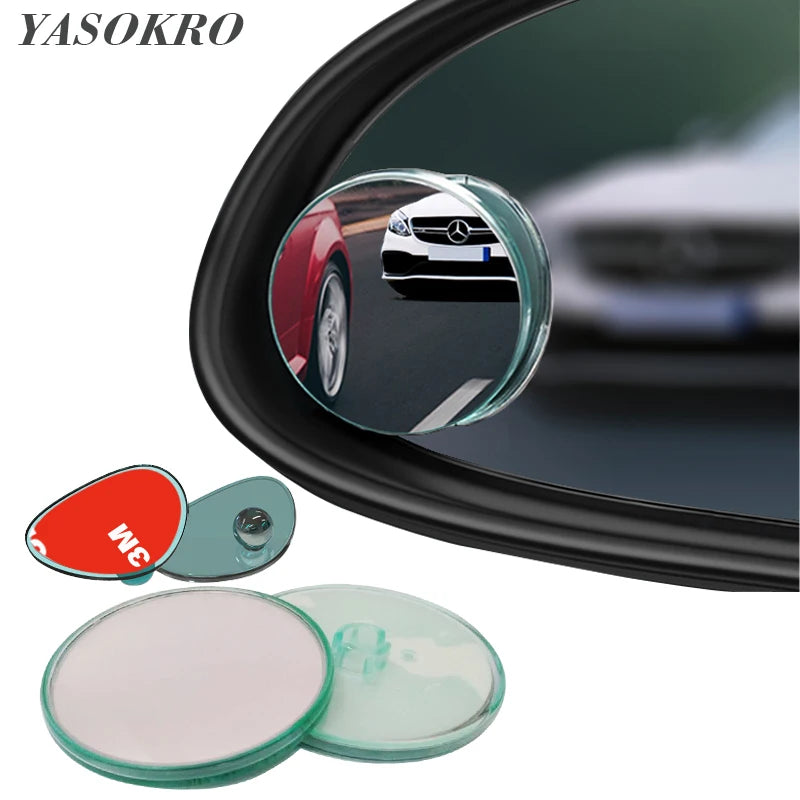 1 Pair Car Blind Spot Mirrors 360° Rotatable Adjustable Wide Angle Rear View