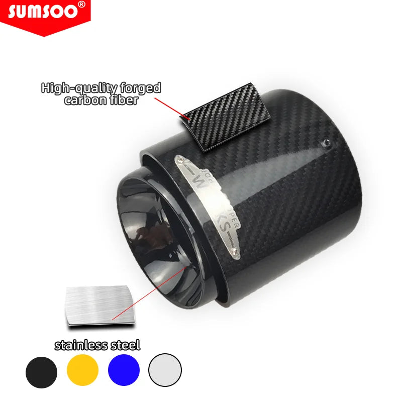 1Pcs Carbon Fiber Exhaust Tip for BMW MINI Cooper S Black Gold Blue Silver