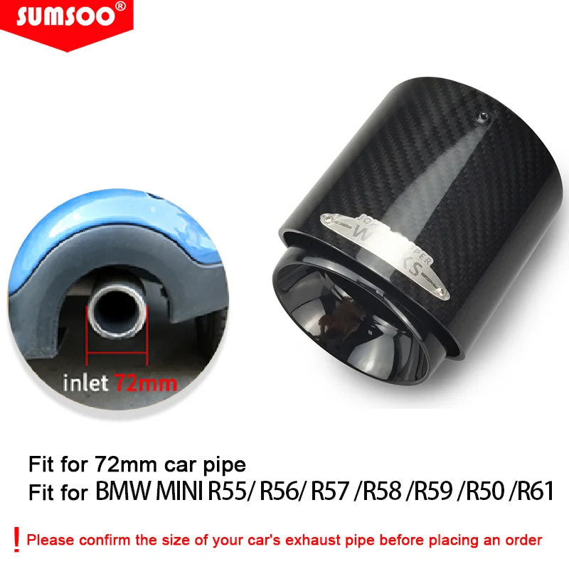 1Pcs Carbon Fiber Exhaust Tip for BMW MINI Cooper S Black Gold Blue Silver