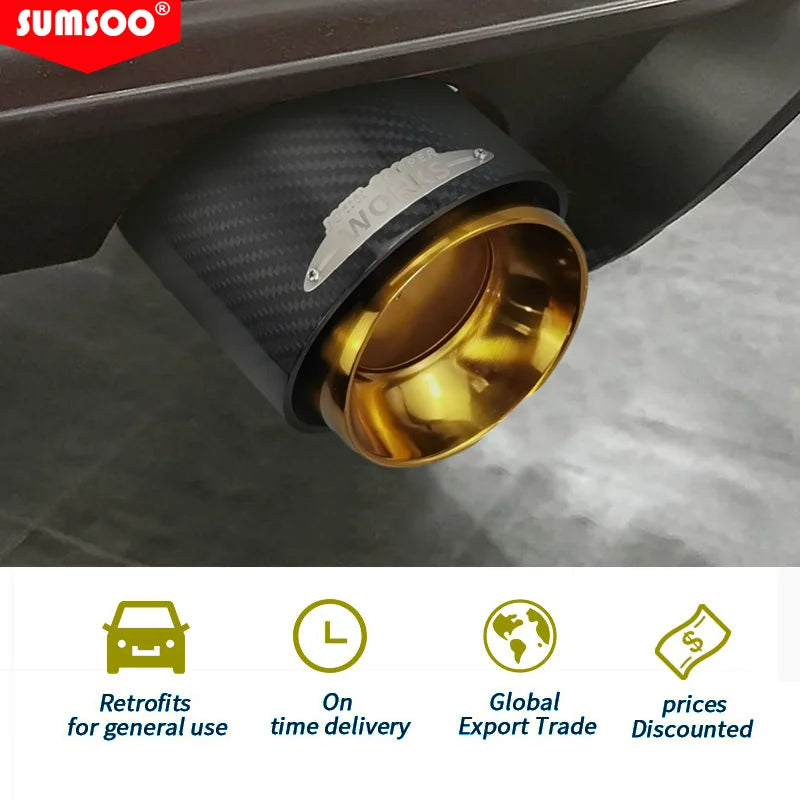 1Pcs Carbon Fiber Exhaust Tip for BMW MINI Cooper S Black Gold Blue Silver