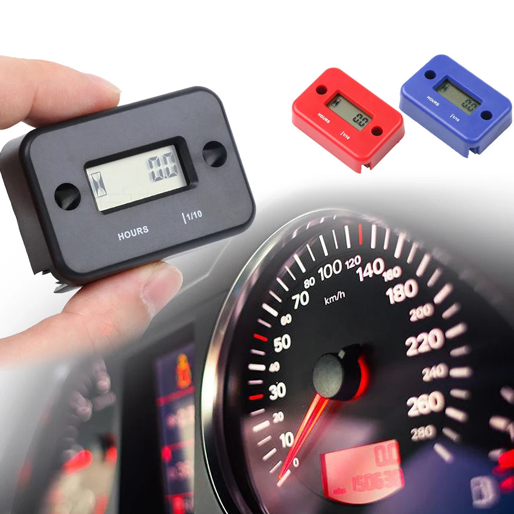 Digital Hour Meter LCD Engine Timer Counter for ATV Motorcycle Boat Generator