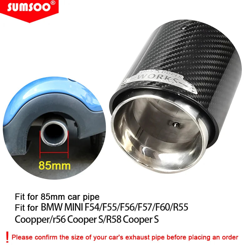 1Pcs Carbon Fiber Exhaust Tip for BMW MINI Cooper S Black Gold Blue Silver