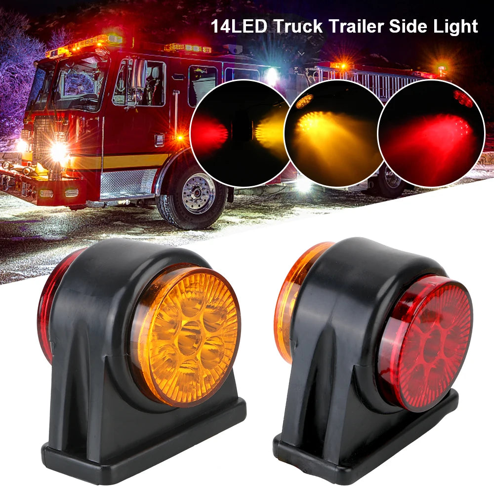 12V/24V LED Side Marker Lights Truck Trailer Position Turn Signal Brake & Parking Lamps