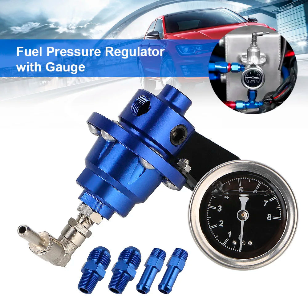 Universal Adjustable Fuel Pressure Regulator Kit with Gauge Fuel Pressure Regulator