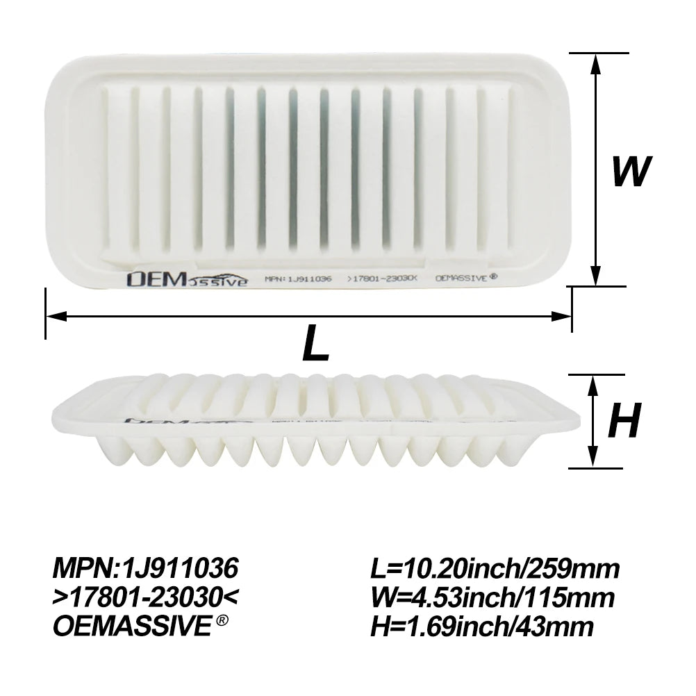 Engine Air Filter for Toyota Yaris, Aygo, Urban Cruiser, Dyna, Peugeot 107, Citroën C1