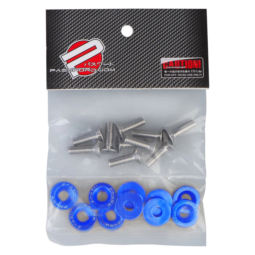 10PCS Universal M6 JDM Fender Washer & License Plate Bolt Kit Decorative