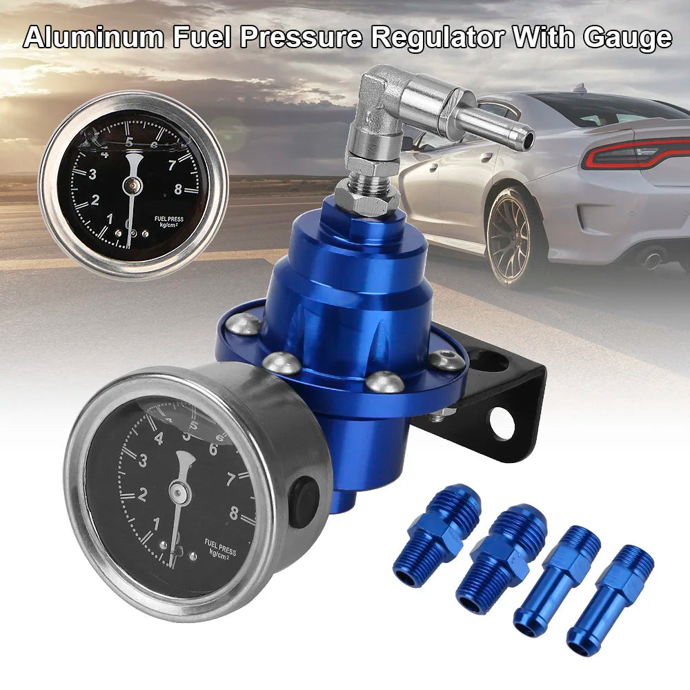 Universal Adjustable Fuel Pressure Regulator Kit with Gauge Fuel Pressure Regulator