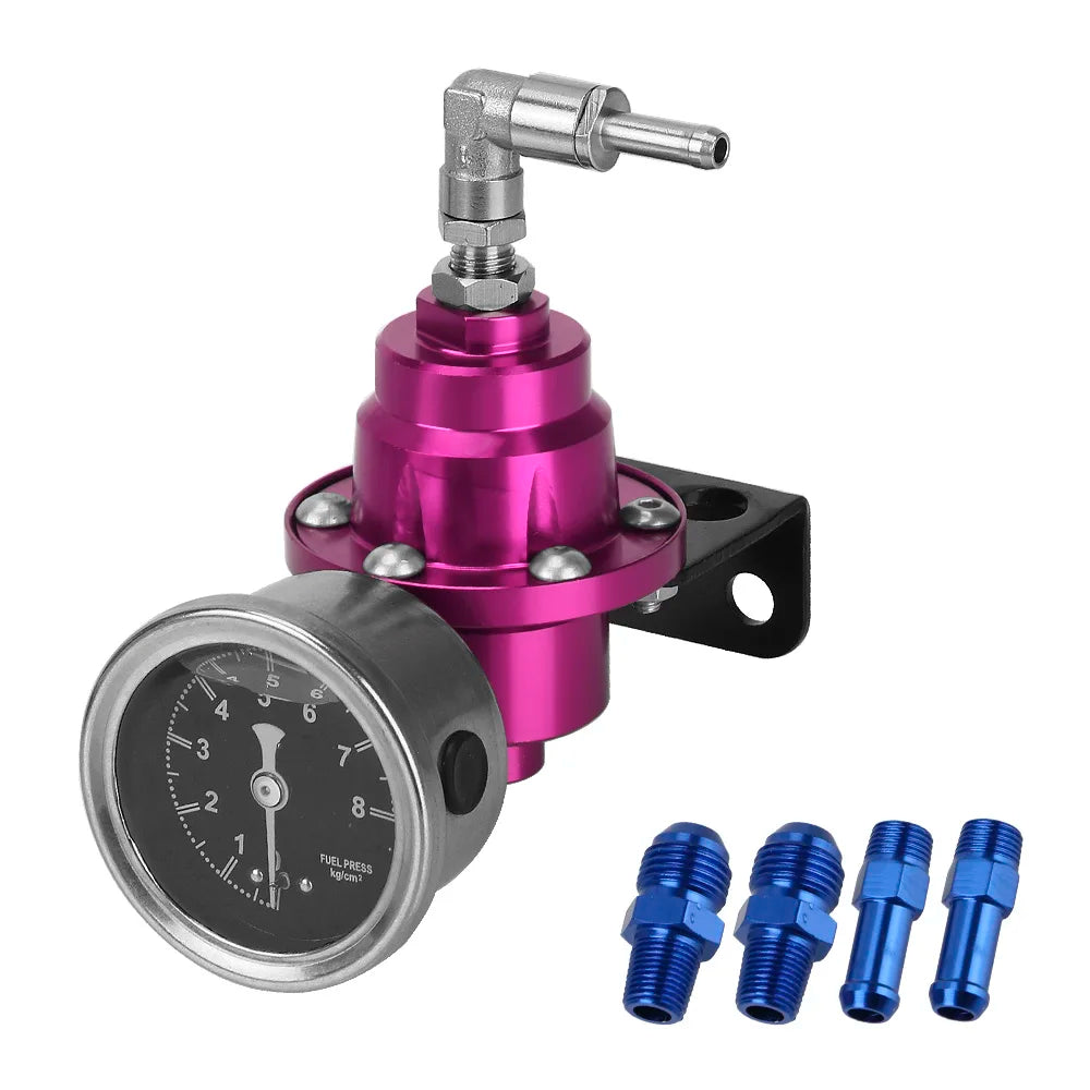 Universal Adjustable Fuel Pressure Regulator Kit with Gauge Fuel Pressure Regulator