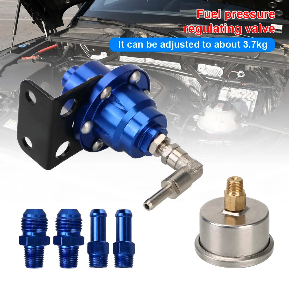 Universal Adjustable Fuel Pressure Regulator Kit with Gauge Fuel Pressure Regulator