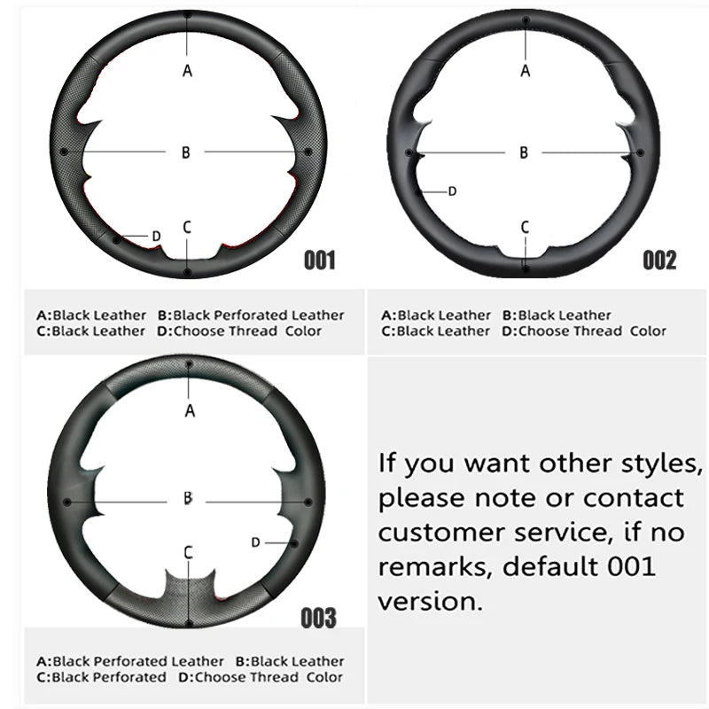 Hand-Stitched Genuine Leather Steering Wheel Cover for Volkswagen Beetle 2003–2010
