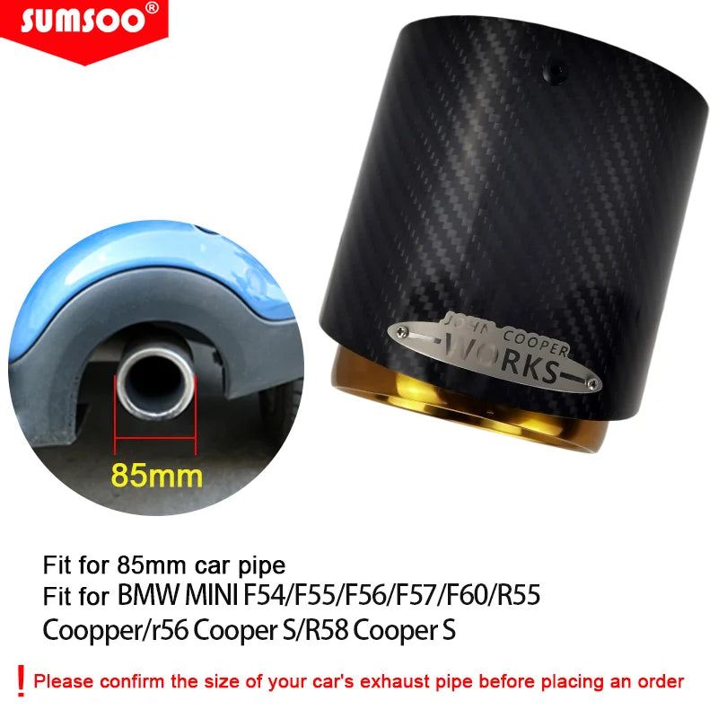 1Pcs Carbon Fiber Exhaust Tip for BMW MINI Cooper S Black Gold Blue Silver
