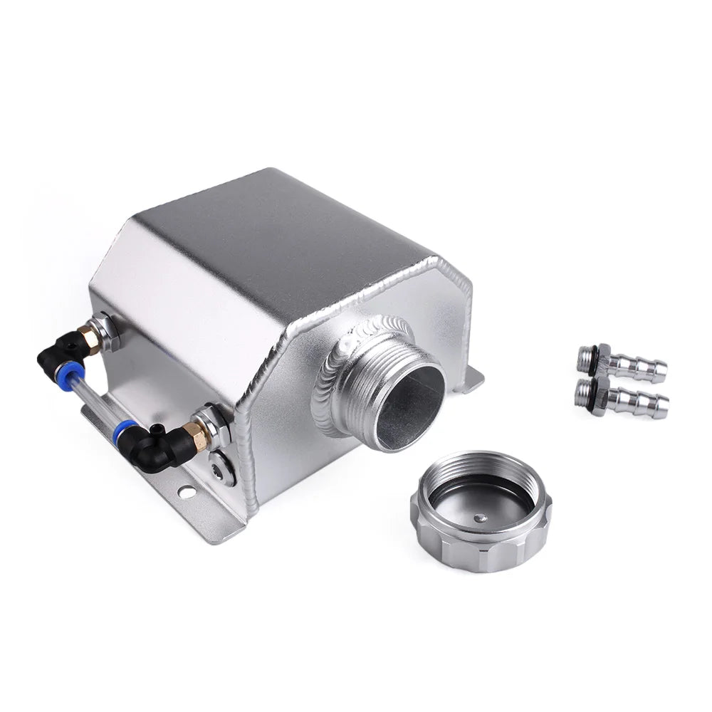 Universal 1L Aluminium Coolant Overflow Tank Reservoir with Drain Plug