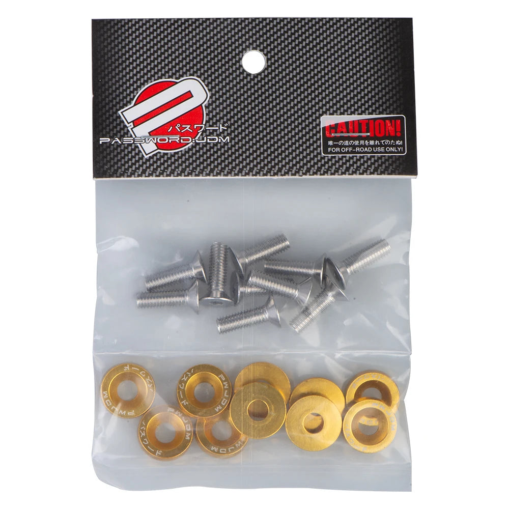 10PCS Universal M6 JDM Fender Washer & License Plate Bolt Kit Decorative