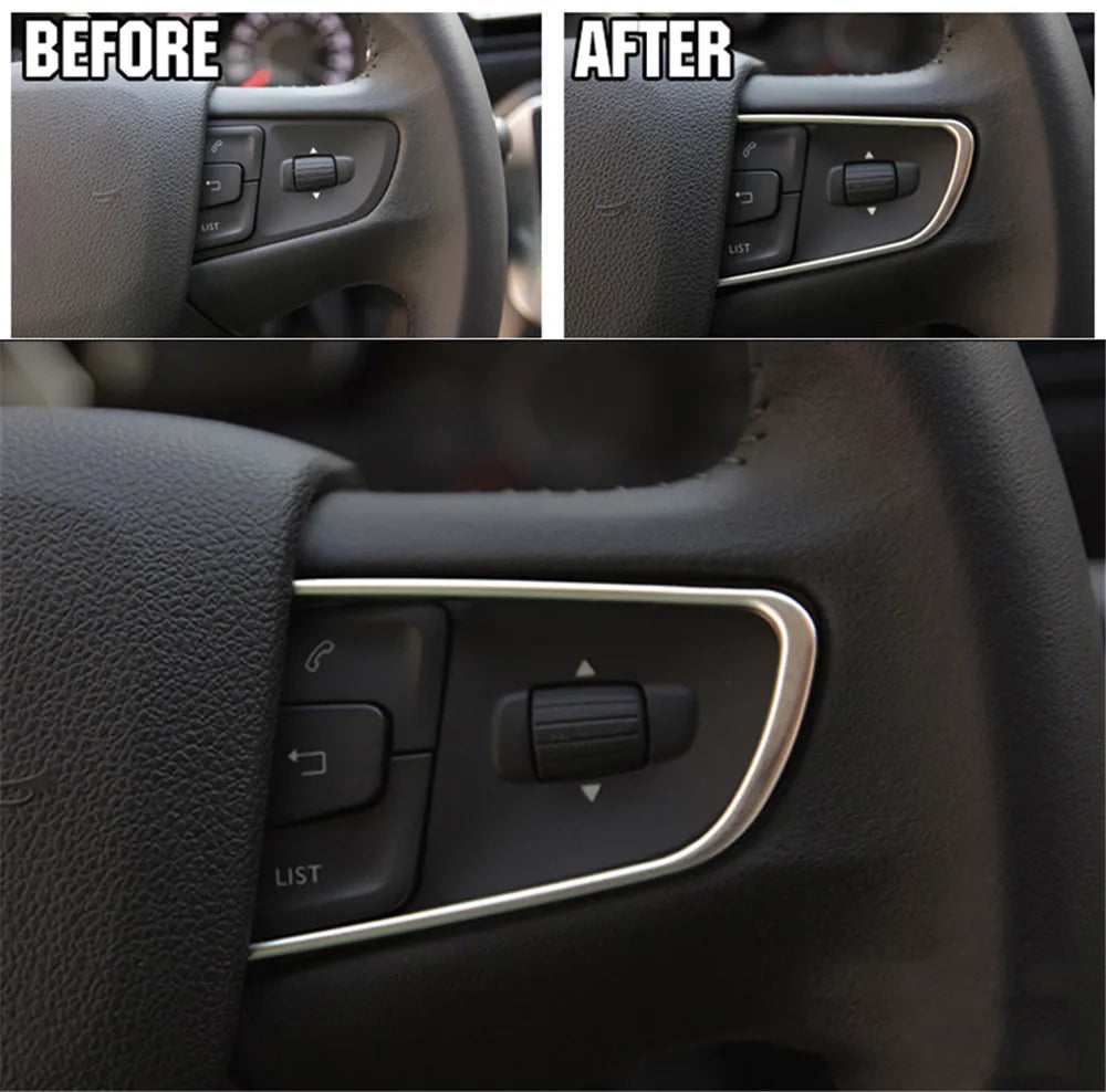 Steering Wheel Chrome Trim Cover Stainless Steel for Peugeot 508 2011–2016