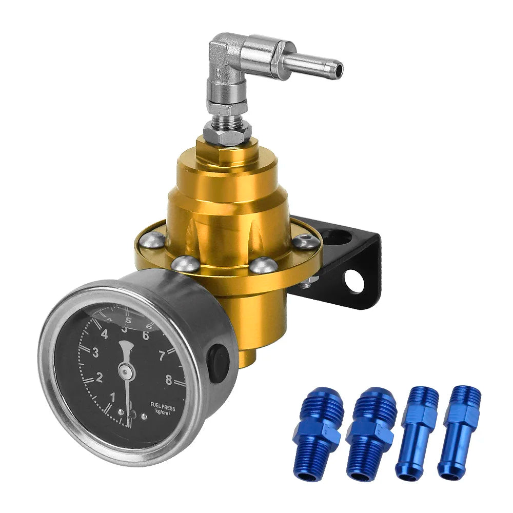 Universal Adjustable Fuel Pressure Regulator Kit with Gauge Fuel Pressure Regulator
