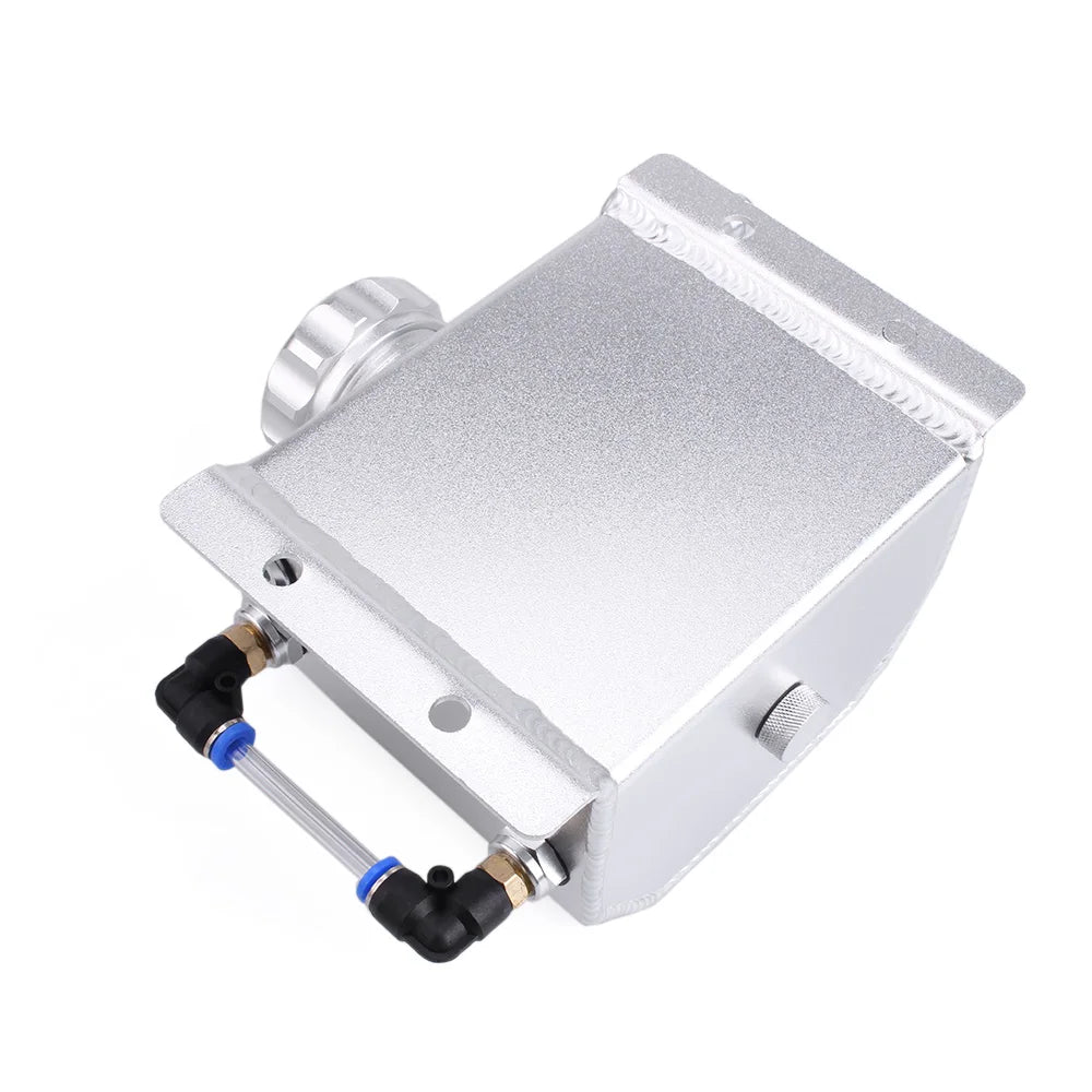 Universal 1L Aluminium Coolant Overflow Tank Reservoir with Drain Plug