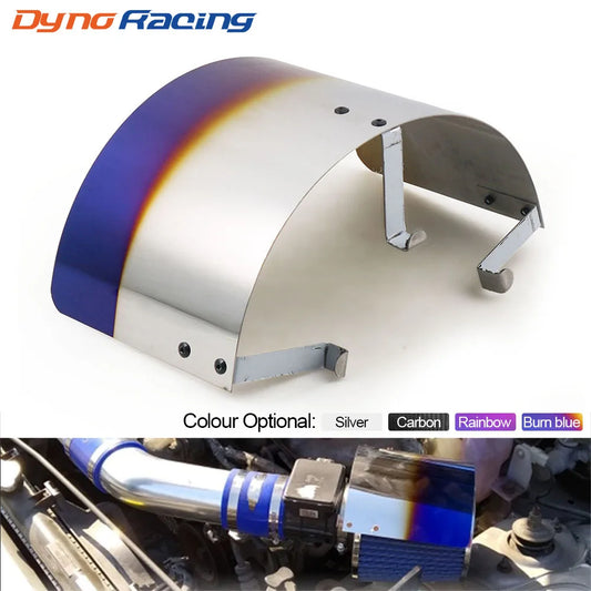 Universal Air Intake Filter Heat Shield 2.5-3.5in Stainless Steel Burnt Blue