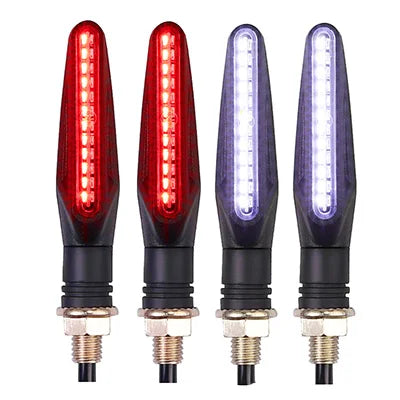 2/4Pcs 12V LED Motorcycle Turn Signals 335 SMD Sequential Flowing Blinker IP67