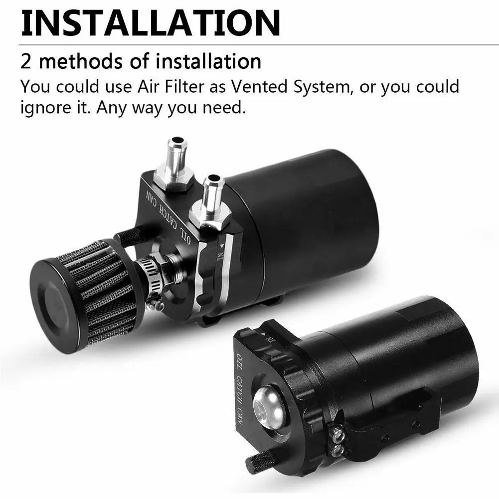 Universal Baffled Aluminum Oil Catch Can Tank Breather Filter OCC-1020A
