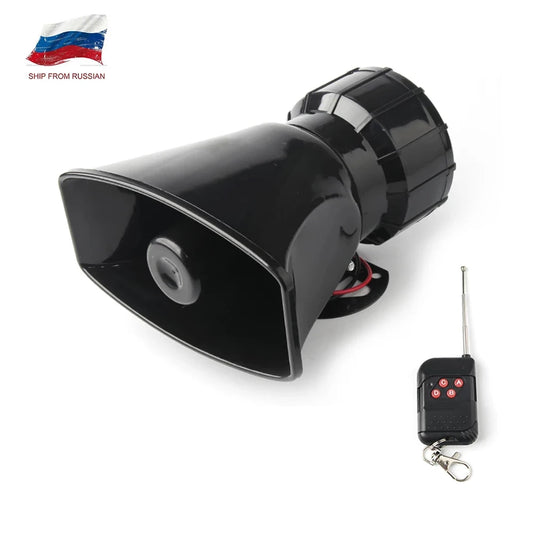 12V 130dB Wireless Electronic Warning Siren Speaker with Remote Control