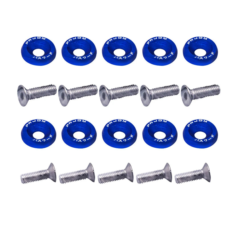 10PCS Universal M6 JDM Fender Washer & License Plate Bolt Kit Decorative