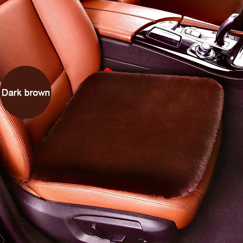 Universal Winter Plush Car Seat Cushion Soft Faux Rabbit Fur Seat Cover