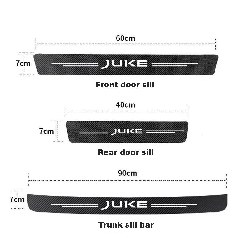 Carbon Fiber Door Sill Scuff Sticker for Nissan Juke F15 F16 2010-2021
