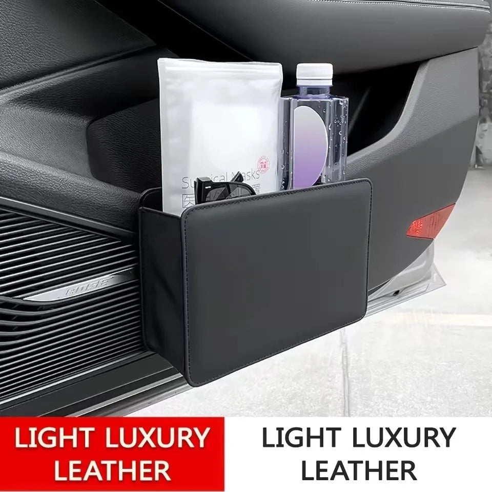Foldable Car Trash Can Door Storage Box Seat Back Hanging Garbage Bag Holder