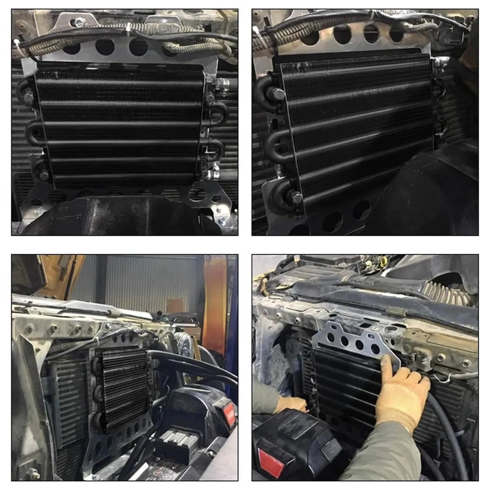 Universal Aluminum 2 Row Transmission Oil Cooler Kit Engine Oil Radiator Auto Manual