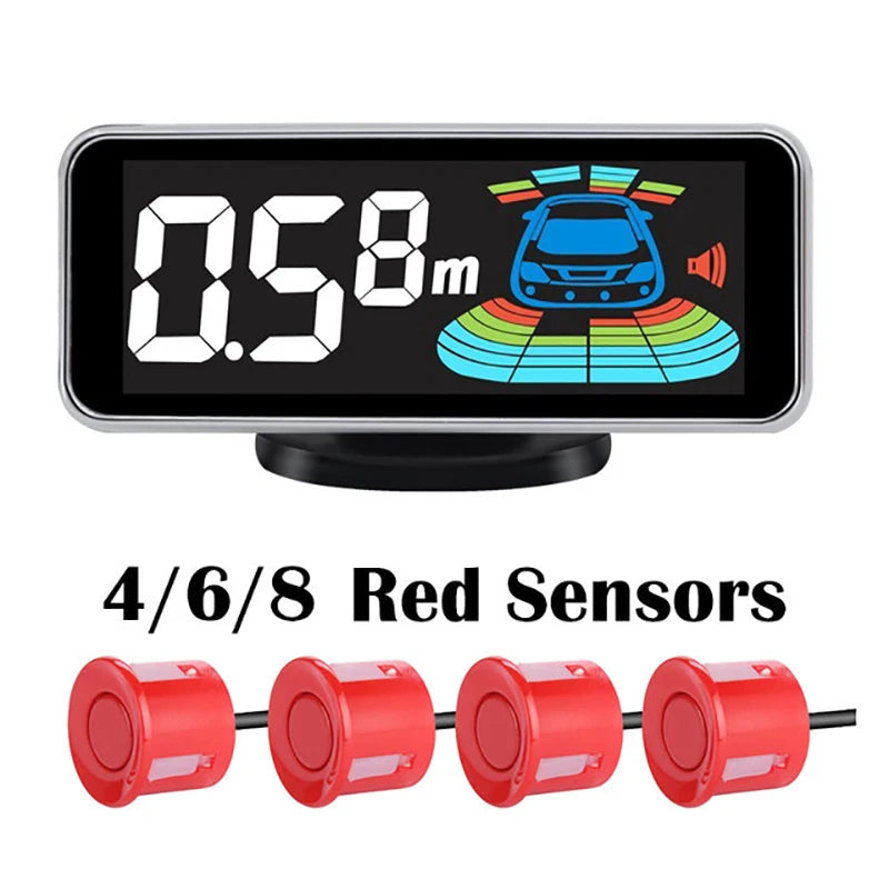 Car Parking Sensor Kit 4/6/8 Radar Sensors LED Display Backup Alarm Parktronic