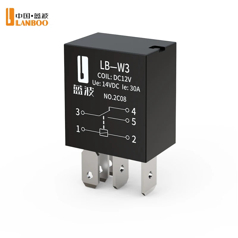 LANBOO Violet Automotive Relay 12V 24V 30A 4 Pin 5 Pin SPST SPDT Car