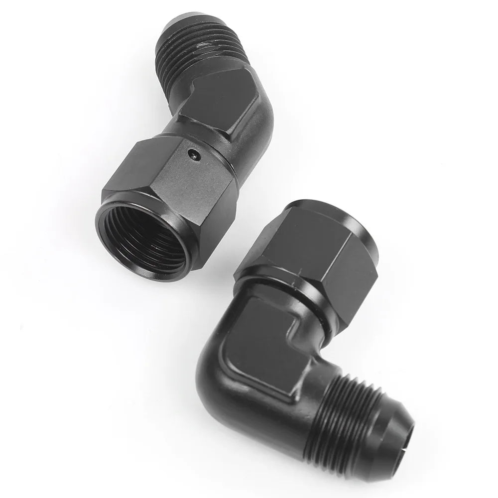 Black AN Flare Fitting Adapter 4AN 6AN 8AN 10AN 12AN 45° 90° Male Female